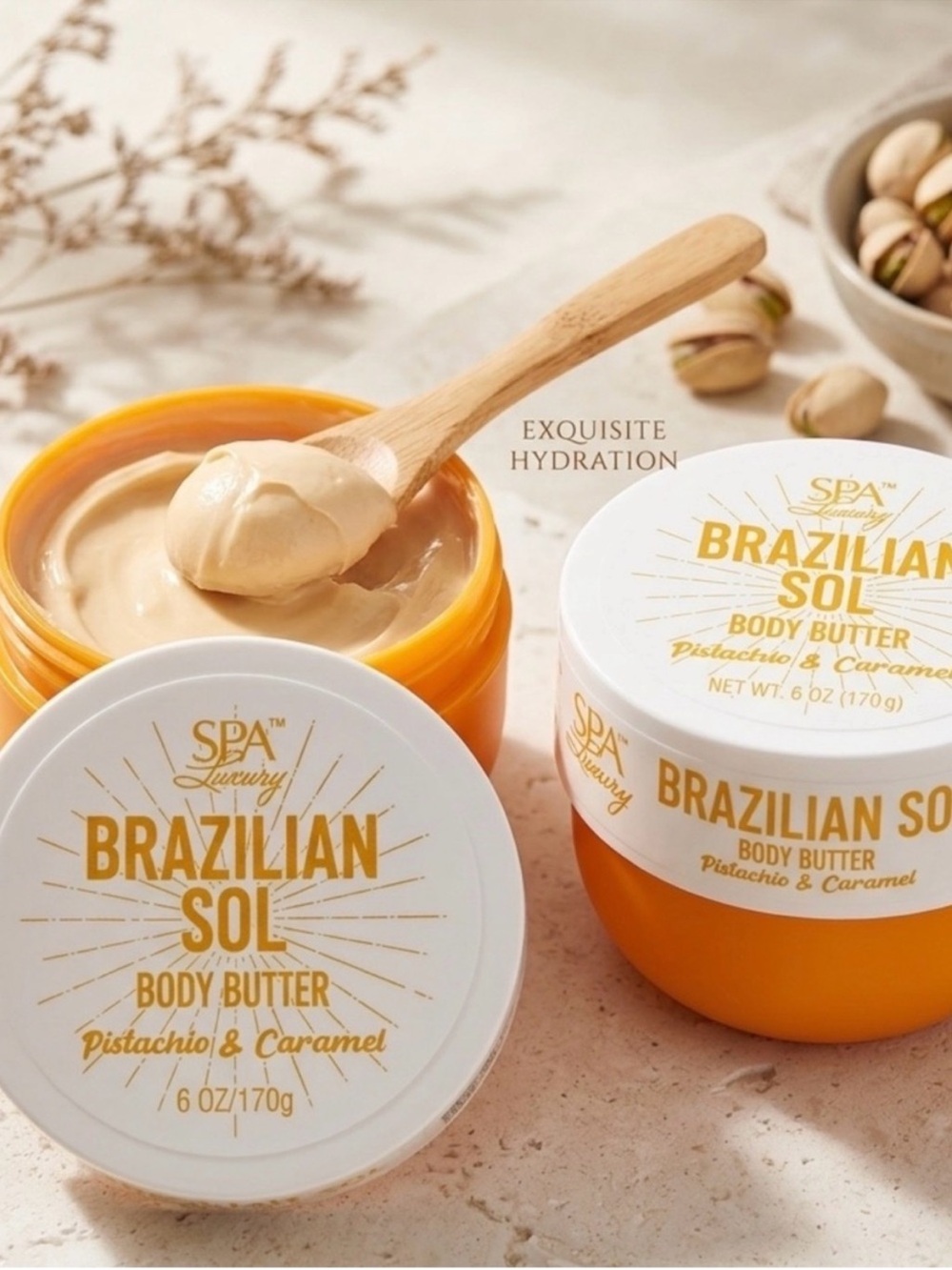 Brazilian Sol Spa Luxury Pistachio & Caramel Body Butter - Cream NEW
